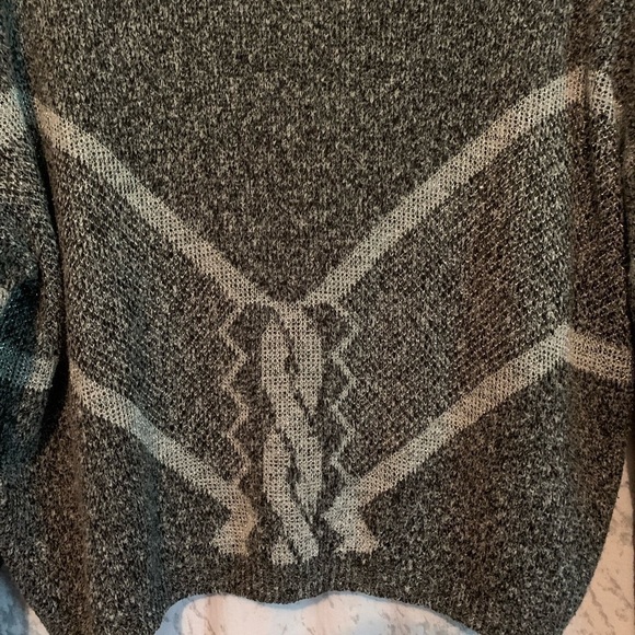 Vintage David Brett Mock Turtleneck Long Sleeve Sweater Grey on Grey Ladies M/L - Picture 6 of 8